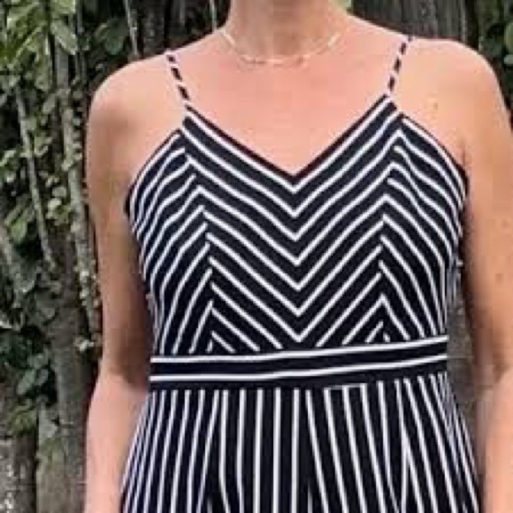 NWT Active USA Black and White Striped Maxi Dress - Picture 5 of 10